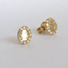Oval Diamond Earrings with baguettes - Madyha Farooqui Jewelry