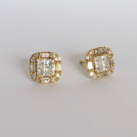 Tile Diamond Earrings | more gold options