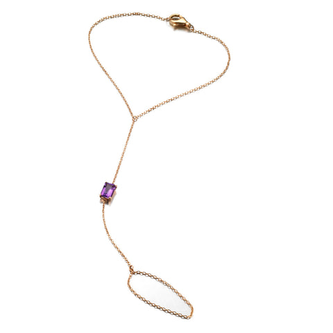 Emerald-cut Hand Chain | Amethyst