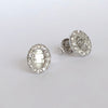 Oval Diamond Earrings with baguettes - Madyha Farooqui Jewelry