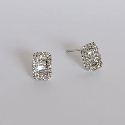Rectangle Diamond Baguette Earrings | more gold options