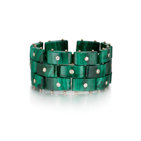 Diamond District Cuff Bracelet | Malachite