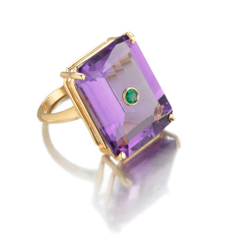 NoLita Cocktail Ring | Amethyst & Emerald