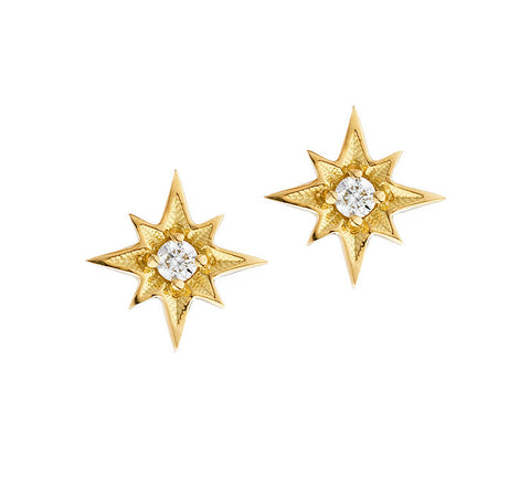 North Star Diamond Earrings | Medium