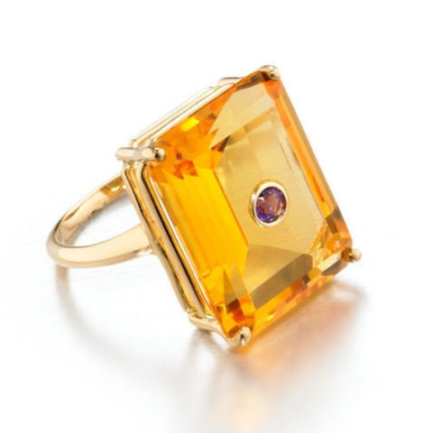 NoLita Cocktail Ring | Citrine & Amethyst